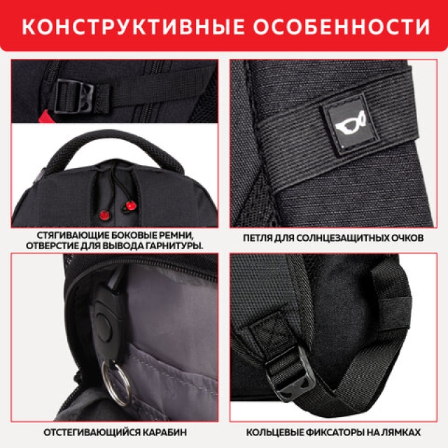 Чёрный рюкзак GERMANIUM (GERMANIUM) - артикул: 0К-00051435 - ракурс 5