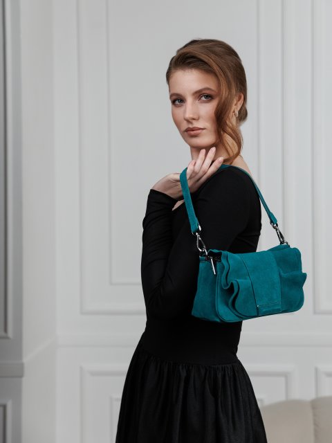 Бирюзовый кросс-боди Polina (Полина) - артикул: 0К-00073178 - ракурс 1