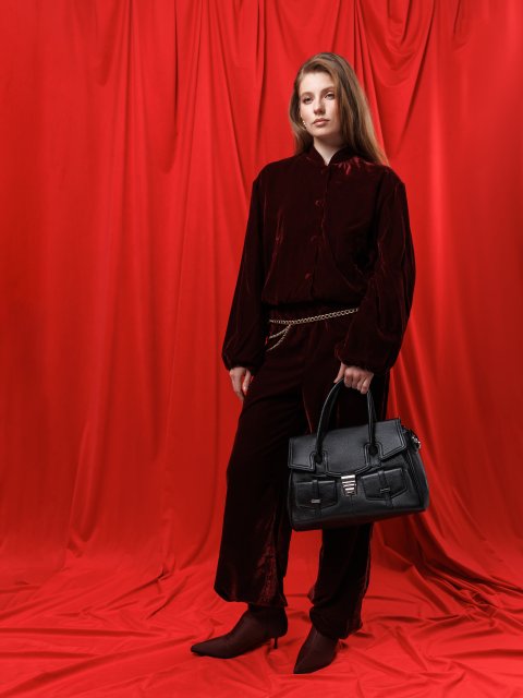 Темно-коричневый сэтчел Polina (Полина) - артикул: 0К-00073132 - ракурс 1