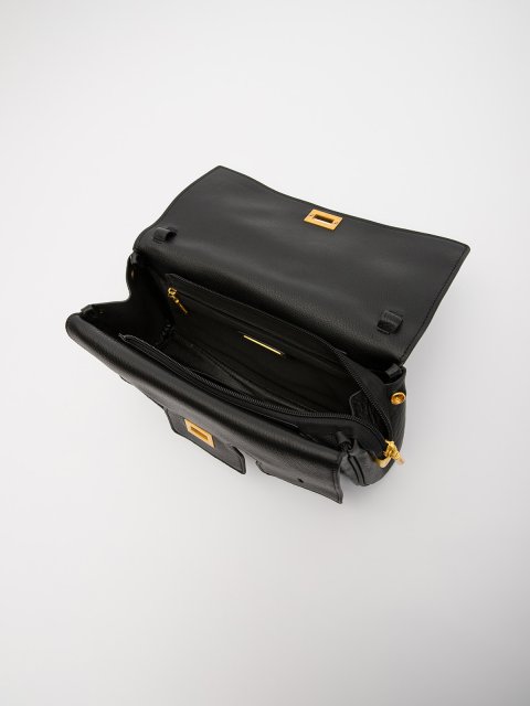 Чёрный сэтчел Polina (Полина) - артикул: 0К-00073157 - ракурс 3