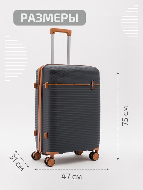 Темно-серый чемодан S.Lavia (Славия) - артикул: 0К-00067835 - ракурс 1