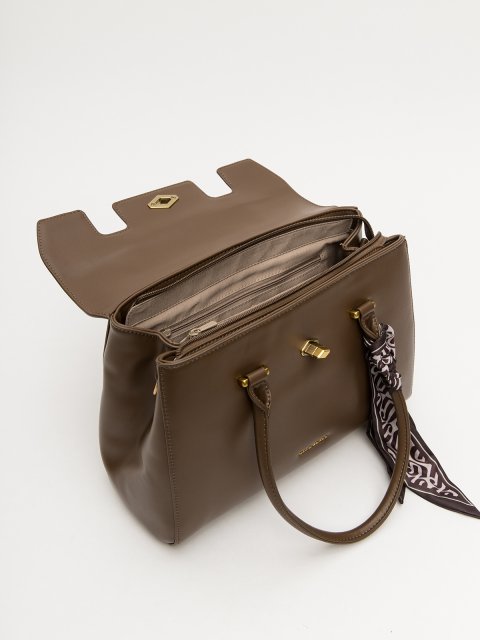 Коричневый сэтчел David Jones (Дэвид Джонс) - артикул: 0К-00079398 - ракурс 3