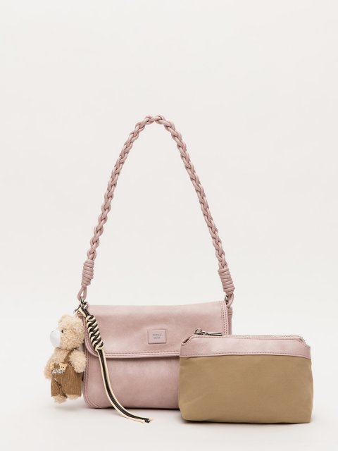 Розовый кросс-боди Royal cuir. Вид 4.