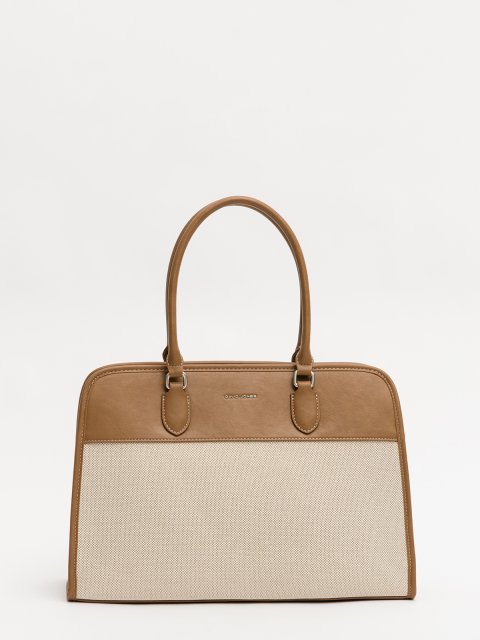 Бежевый саквояж David Jones (Дэвид Джонс) - артикул: 0К-00077177 - ракурс 1