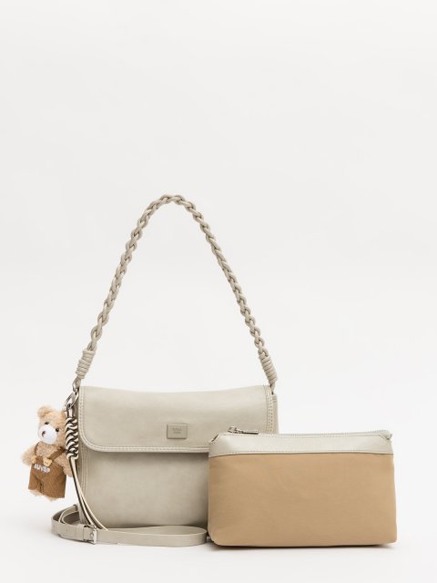 Светло-серый кросс-боди Royal cuir (Royal cuir) - артикул: 0К-00077351 - ракурс 3