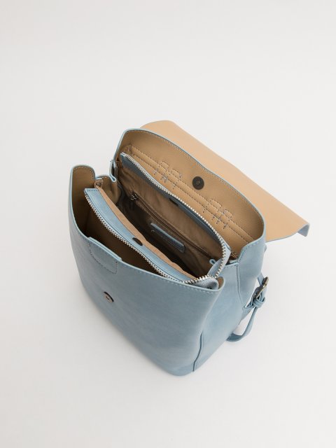 Светло-голубой рюкзак Royal cuir (Royal cuir) - артикул: 0К-00077315 - ракурс 4