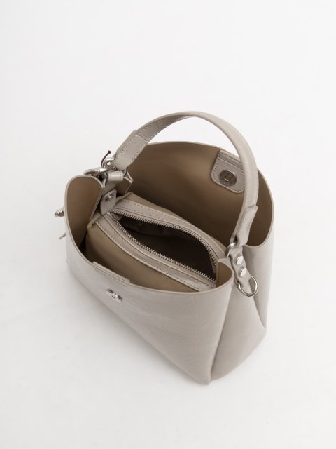 Светло-серый кросс-боди Royal cuir (Royal cuir) - артикул: 0К-00077347 - ракурс 3