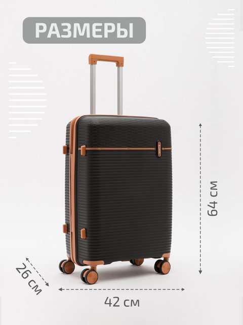 Чёрный чемодан S.Lavia (Славия) - артикул: 0К-00067837 - ракурс 1