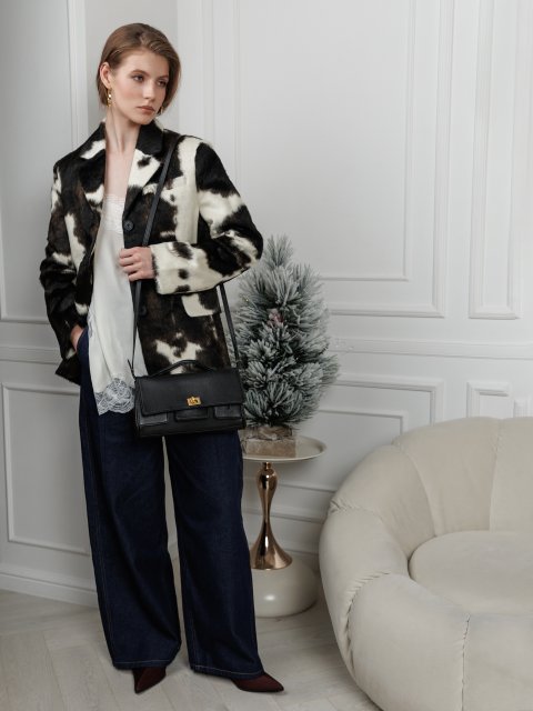 Чёрный сэтчел Polina (Полина) - артикул: 0К-00073157 - ракурс 1