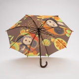 Коричневый зонт DINIYA. Вид 4 миниатюра.
