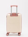 Бежево-розовый чемодан S.Lavia. Вид 4 миниатюра.