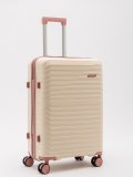 Бежево-розовый чемодан S.Lavia. Вид 1 миниатюра.