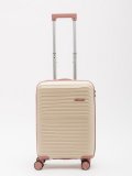 Бежево-розовый чемодан S.Lavia. Вид 5 миниатюра.
